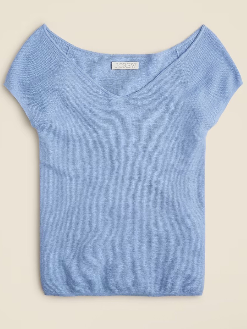 J. Crew Cashmere-silk blend wide V-neck sweater T-shirt Blue xxs